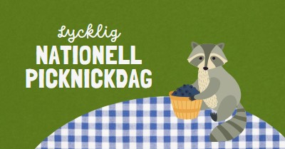 Glad nationell picknickdag green whimsical-color-block