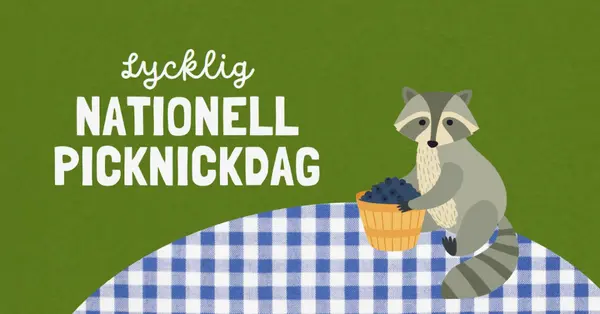 Glad nationell picknickdag green whimsical-color-block
