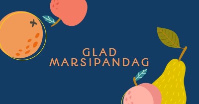 Glad marsipandag blue whimsical-line