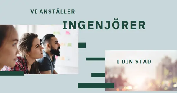 Vi anställer ingenjörer blue modern-simple