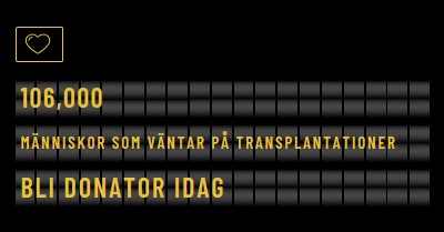 Bli organdonator idag black modern-bold