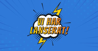 Vi har lanserat! blue modern-bold