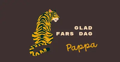 Grattis på fars dag, pappa brown whimsical-color-block
