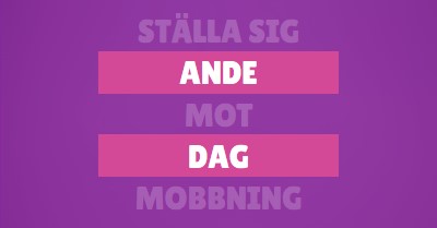 Stå upp mot mobbning purple modern-bold