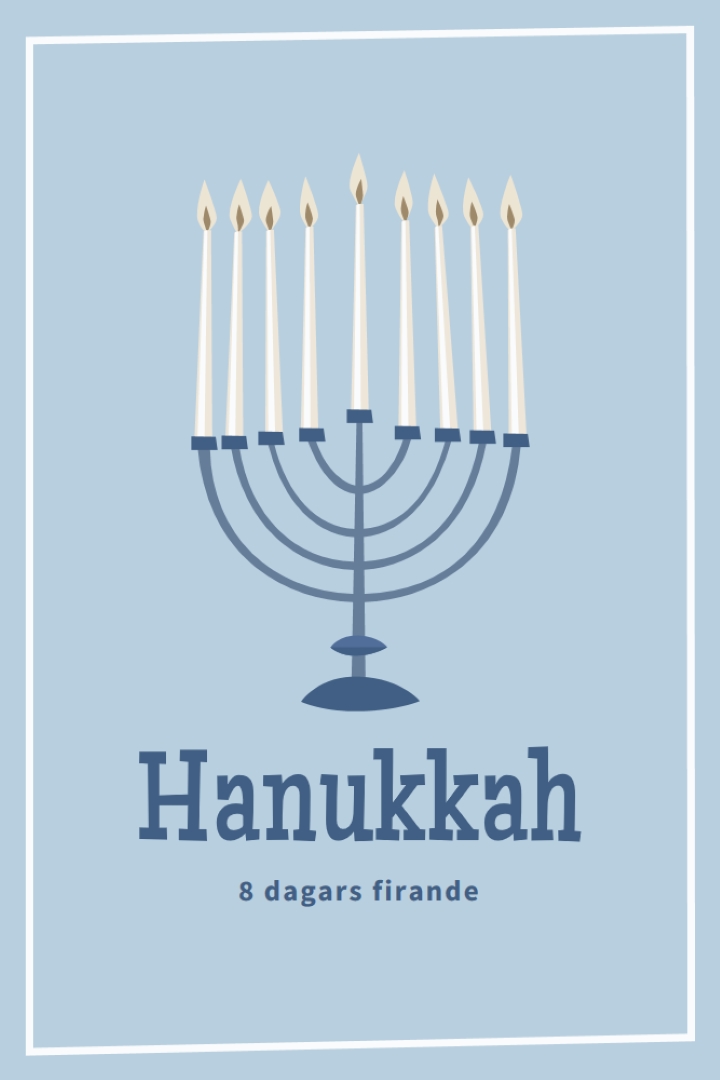 8 dagar hanukkah blue organic-simple