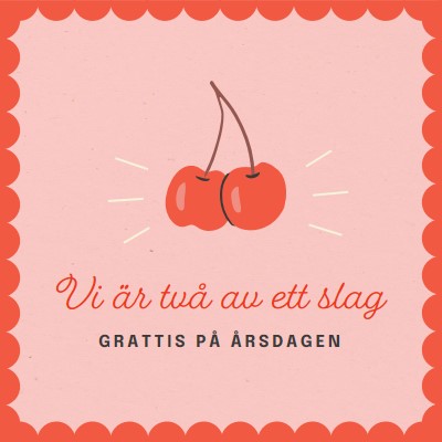 Vi är två av ett slag red illustration,retro,playful