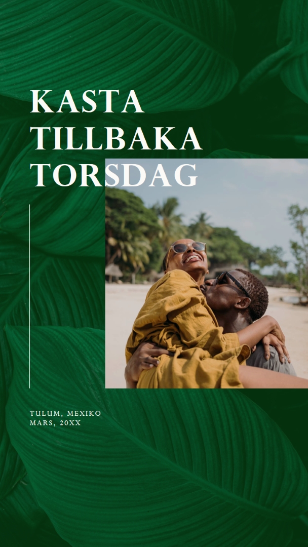 Vår tropiska jubileumsresa green simple,botanical,tropical