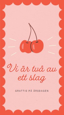 Vi är två av ett slag red illustration,retro,playful