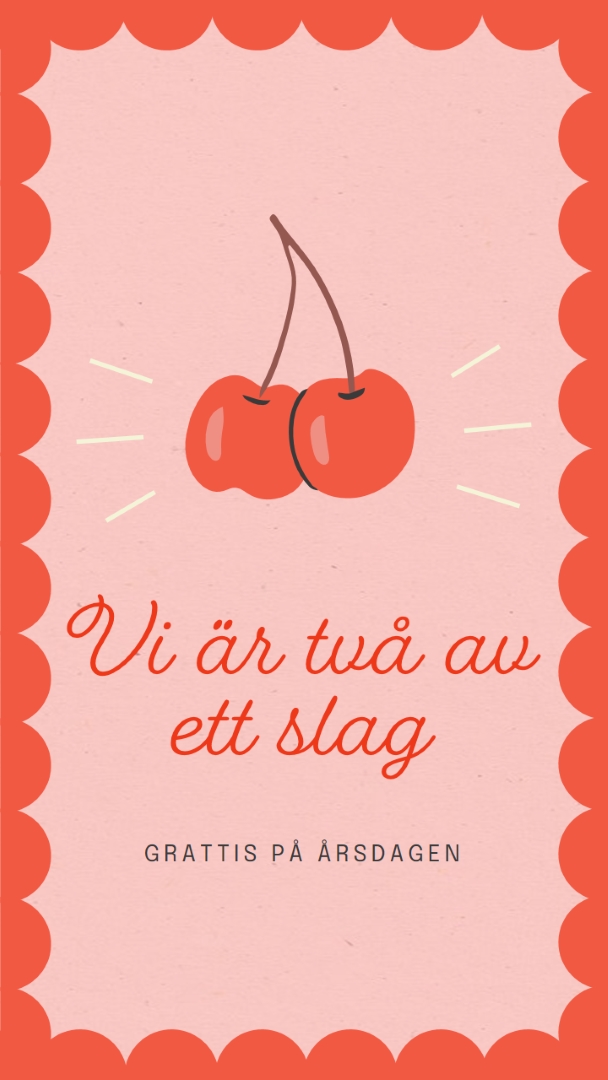 Vi är två av ett slag red illustration,retro,playful