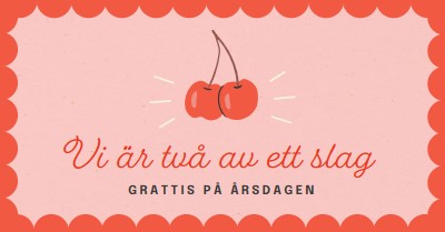 Vi är två av ett slag red illustration,retro,playful