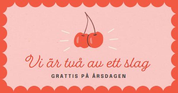 Vi är två av ett slag red illustration,retro,playful