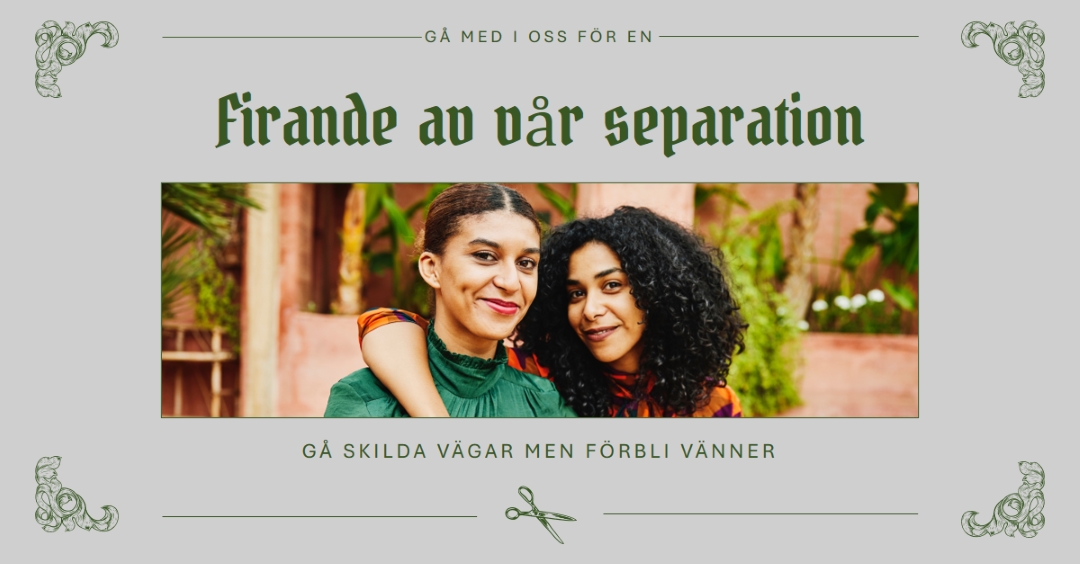 Firar vår skilsmässa gray vintage,illustration