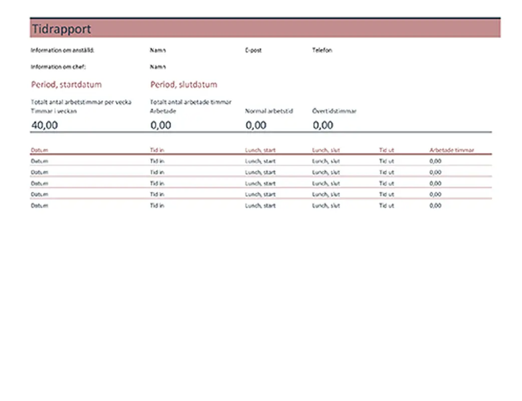Tidrapport