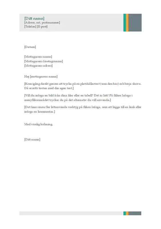 Affärsbrev (design med ränder) modern-simple