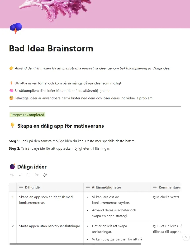 Bad Idea Brainstorm