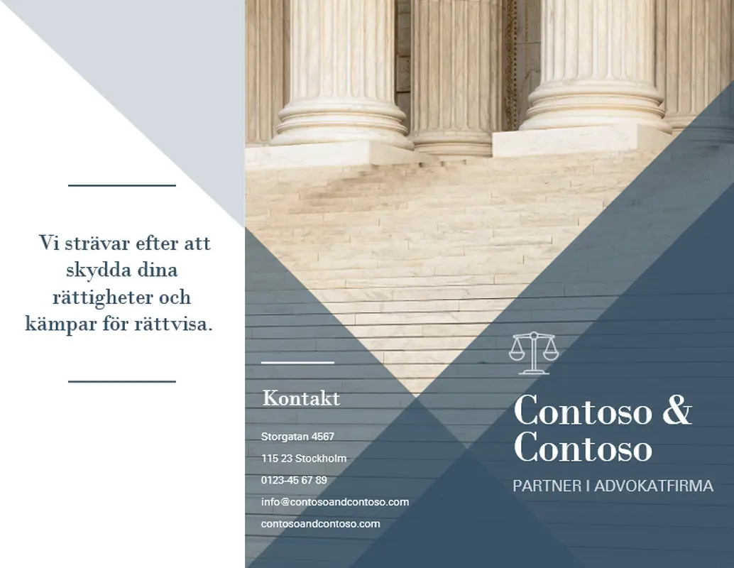 Vinklad broschyr med tredubbel vikning modern-geometric