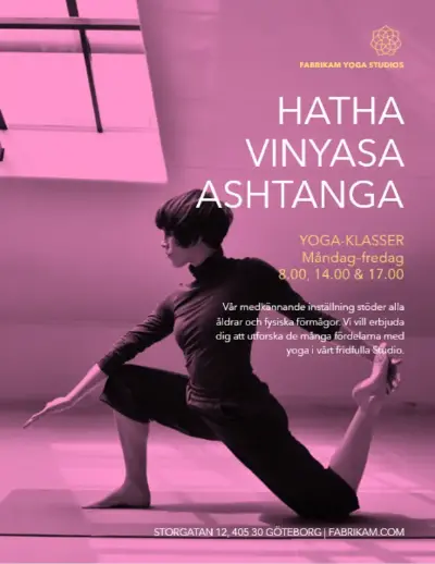 Reklamblad för yoga pink modern