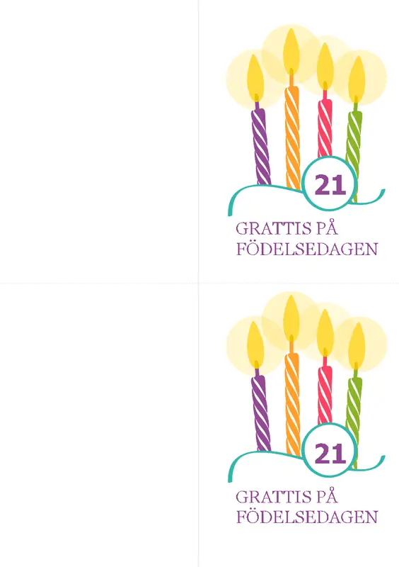 Milstolpe födelsedagskort (2 per sida, för Avery 8315) modern-simple
