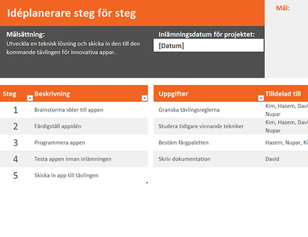 Idéplanering modern simple