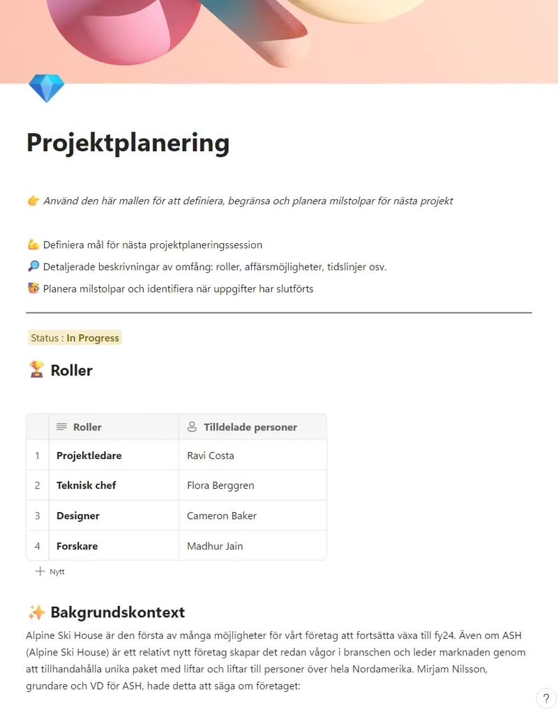 Projektplanering