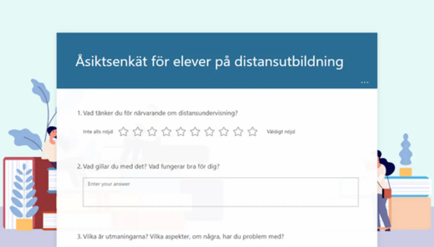 Åsiktsenkät för elever på distansutbildning blue modern simple