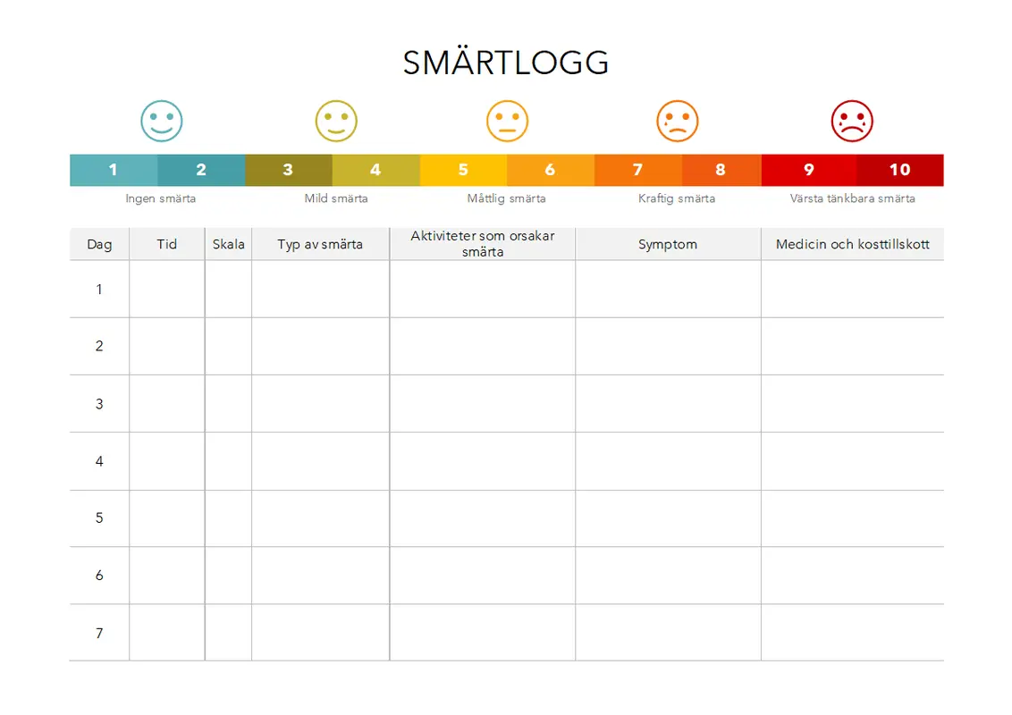 Smärtlogg modern-simple