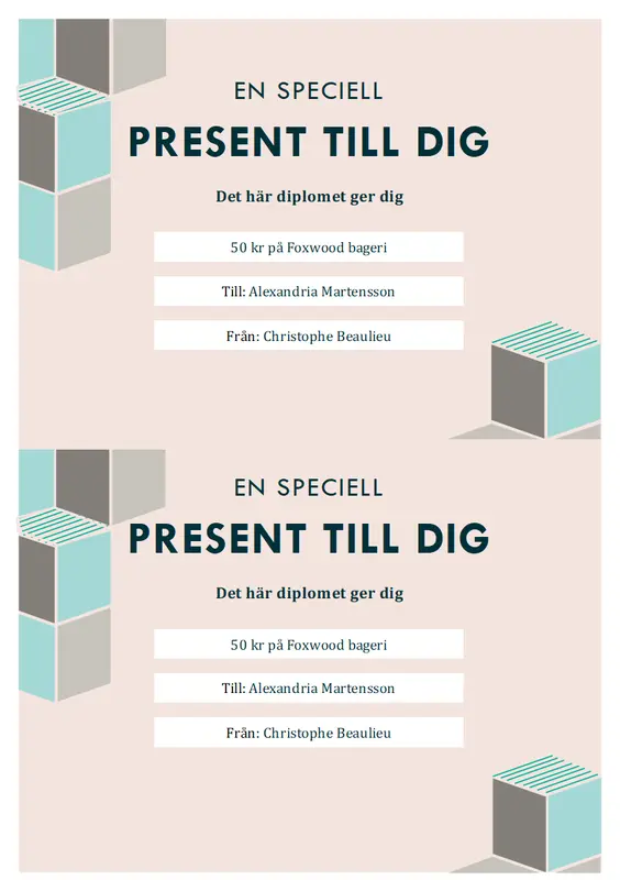 Presentkort modern-geometric