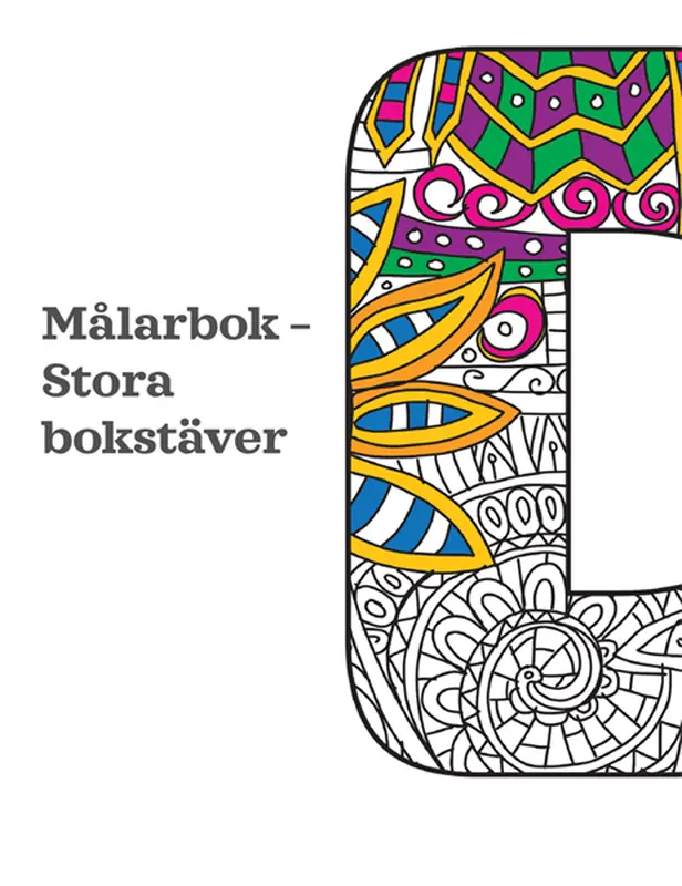 Stora bokstäver, målarbok