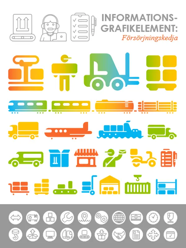Informationsgrafiska bilder för leveranskedja modern-simple
