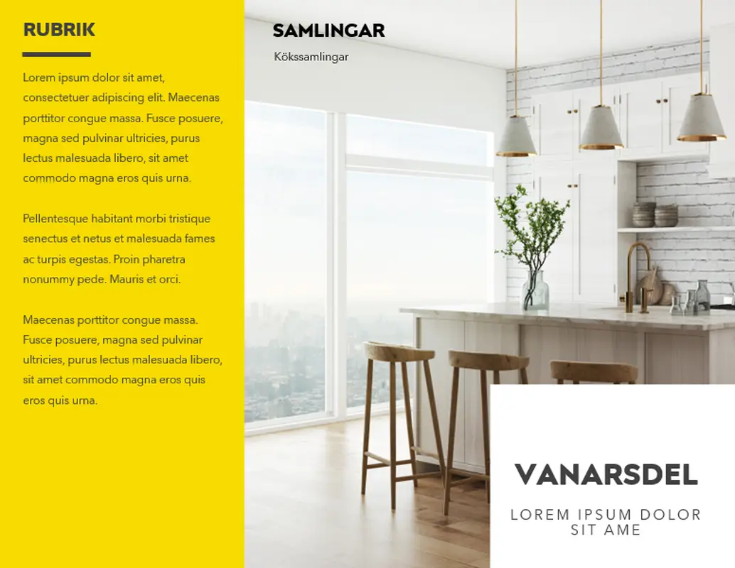 Gul broschyr modern-simple