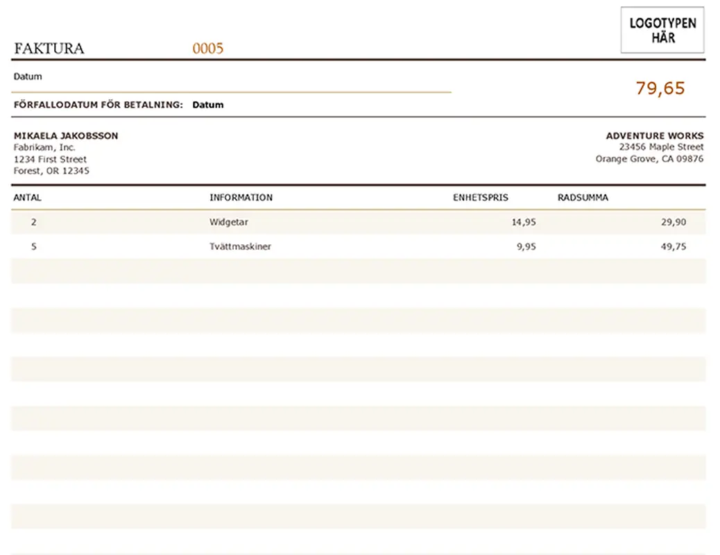 Faktura modern simple