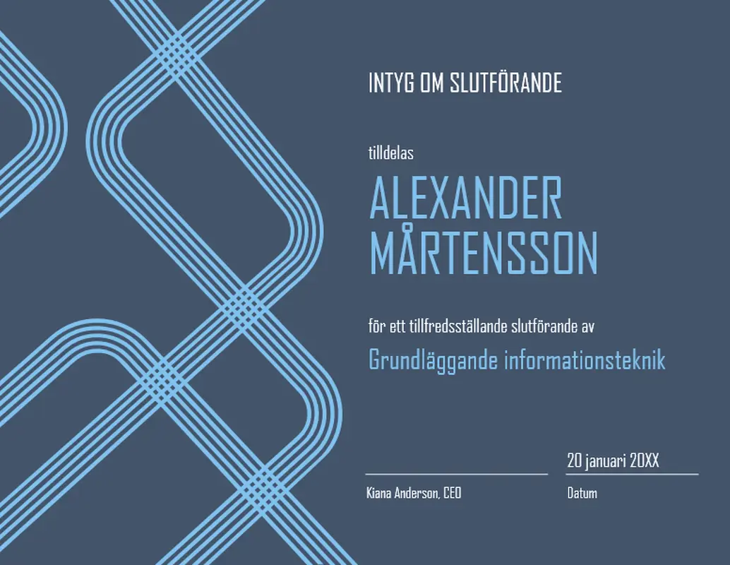 Utbildningsdiplom med band