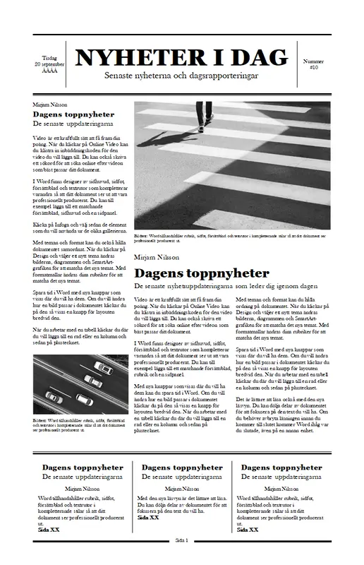 Traditionell tidning modern simple