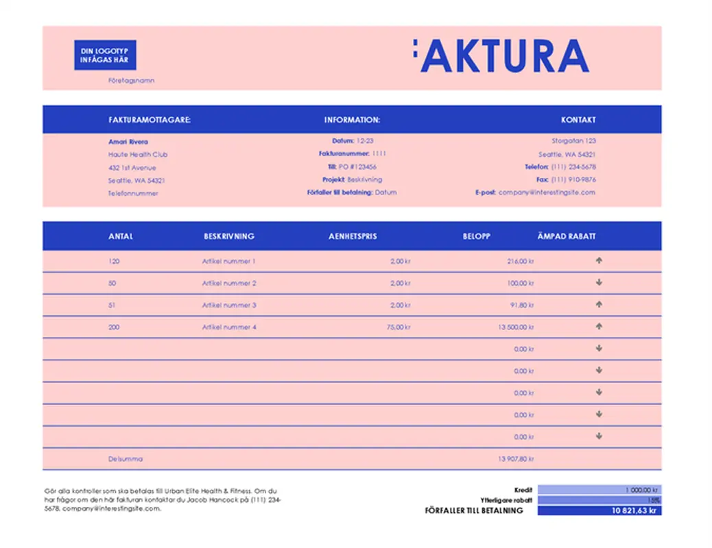 Faktura för småföretag modern simple