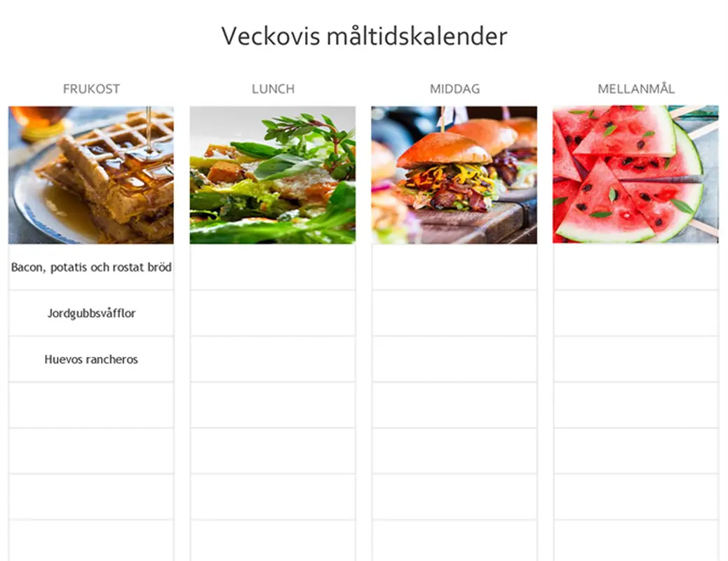 Enkel måltidskalender modern-simple