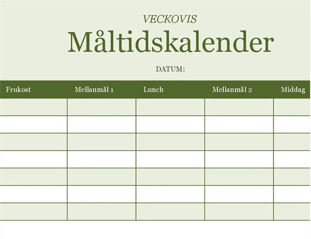 Veckovis måltidskalender modern-simple