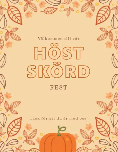 Utskrivbara höstfest orange whimsical-line