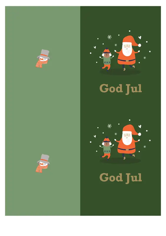 Julkort (julmotiv, 2 per sida, för Avery-papper) whimsical-color-block