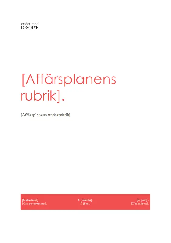 Affärsplan (röd design) modern-simple