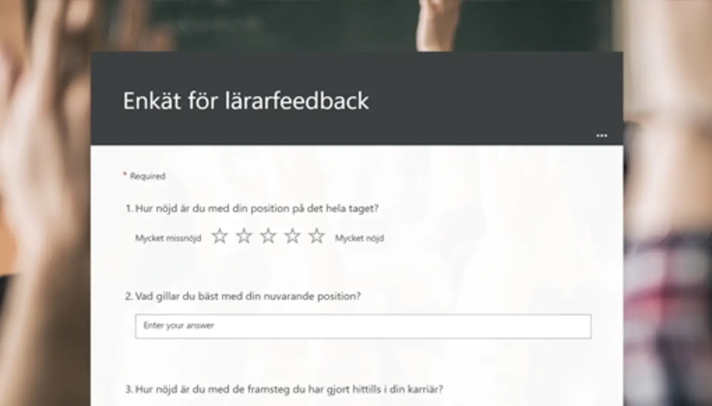 Enkät för lärarfeedback brown modern simple