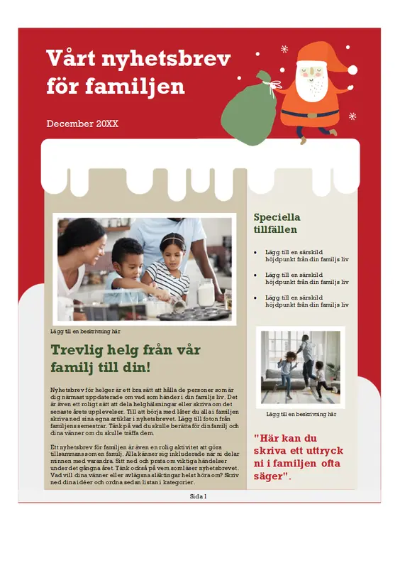 Familjens julnyhetsbrev modern-color-block