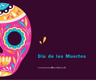 Dia de Muertos purple whimsical-color-block