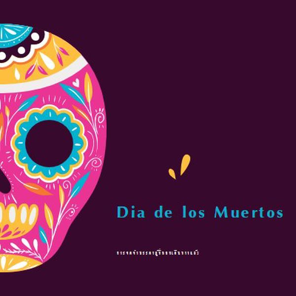 Dia de Muertos purple whimsical-color-block