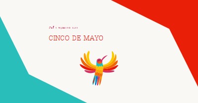 Happy Cinco de Mayo red modern-color-block