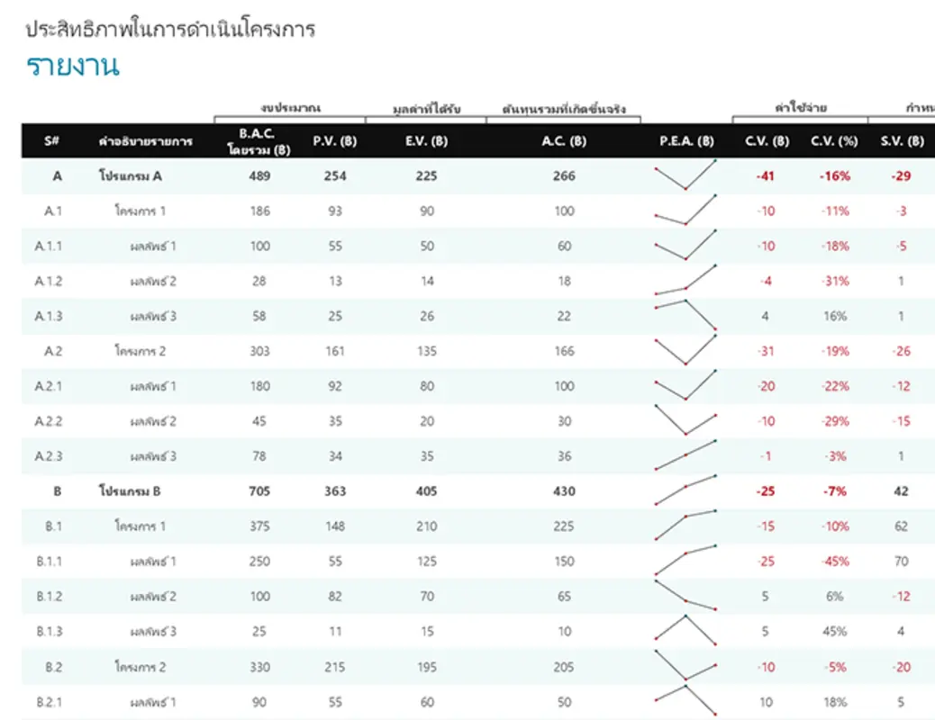 ประสิทธิภาพในการดำเนินโครงการ modern simple