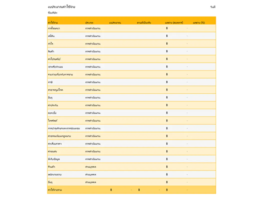 งบประมาณรายจ่าย yellow modern simple