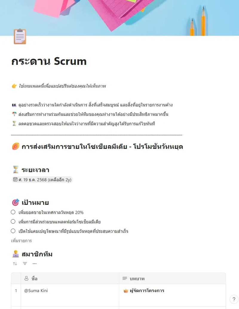 กระดาน Scrum