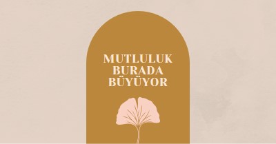 Mutluluk burada büyür gray organic-boho