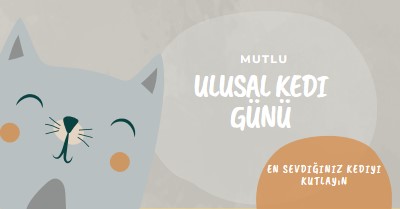 Ulusal Kedi Gününüz Kutlu Olsun gray organic-simple