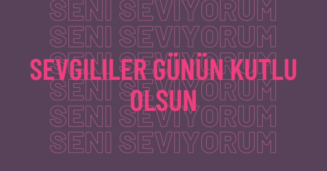 Seni seviyorum, sevgilim. purple modern-bold